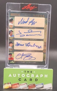2025 Leaf Franchising 4 Wade Boggs Curt Schilling Johnny Damon Jim Lonborg AUTO - Foto 1 di 2