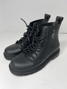 Mini Melissa Coturno Black Jelly Lace Up Platform Boots Size 4/EU35 - Picture 1 of 6
