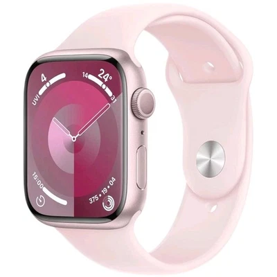 Apple Watch Series 9 GPS 45mm Aluminiumgehäuse, Sportband Pink hellrosa rosa - Bild 1 von 4