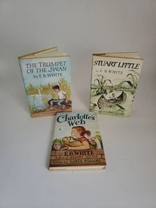 EB White Lot Hardcover Books Charlottes Web Stuart Little Trumpet & The Swan Bs - Imagen 1 de 21