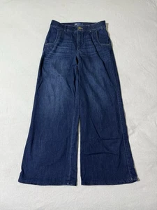 Democracy Jeans Damen 10 blau Ab Solution Skyrise Tulpensaum weites Bein Denim - Bild 1 von 10