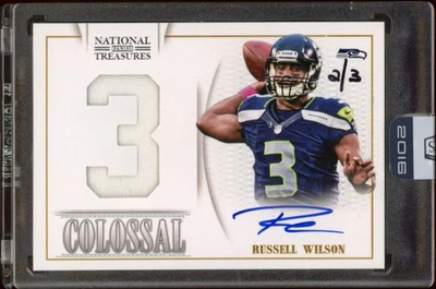 Russell Wilson 2016 Honors 2013 National Treasures número parche en tarjeta automático/3 Foto 1 de 2