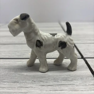 Vintage Mini Porcelain Schnauzer Dog Figurine Made in Japan Grey - Picture 1 of 9