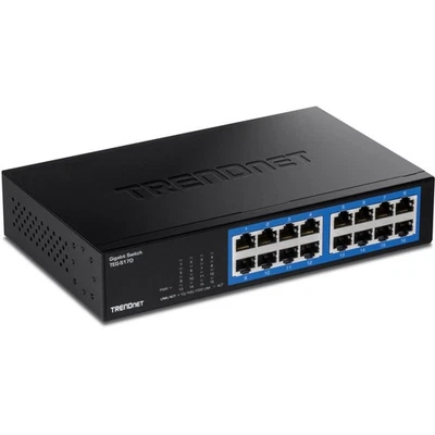 TRENDnet 16-Port Gigabit Desktop Switch, TEG-S17D, 16 x Gigabit RJ-45 Ports, 32G - Image 1 of 4