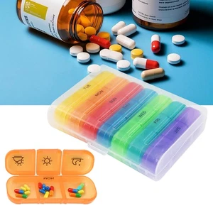 Weekly Pill Box Organizer 7 day Organizer Case Medicine Box 3 Times a Day Bag - Picture 1 of 11