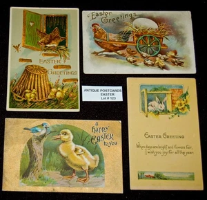ANTIQUE Postcards Lot of 4 Over 110 Years Old Lot#123 Easter - Picture 1 of 2