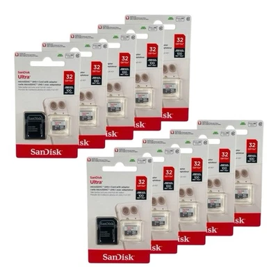 SanDisk Micro SD Card Ultra Memory 32GB Class 10 TF With Adapter Lot of 10 pack - Image 1 of 3