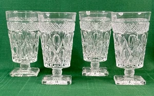 Vintage Set 4 Imperial Glass CAPE COD Square Footed ICED TEA Goblets (1602) EUC - Picture 1 of 11