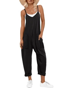 Jumpsuits for Women Casual Summer Overalls Sleeveless Spaghetti Strap Romper ... - Picture 1 of 6
