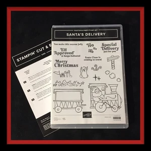 Stampin Up! SANTA'S DELIVERY Stamp Set & SANTA'S TRAIN Dies #466 - Picture 1 of 13