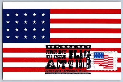 #5284 United States Flag 1818 FDC Maxi Card w/Pictorial Cancel - Image 1 of 2