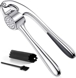Premium Garlic Press Stainless Steel - Elevate Your Culinary Silver - Picture 1 of 6