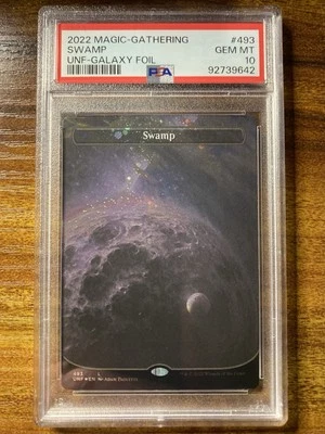 MTG✨SWAMP Full Art GALAXY FOIL✨Unfinity PSA 10 GEM MINT Land PAQUETTE Art POP 2 - Image 1 of 4
