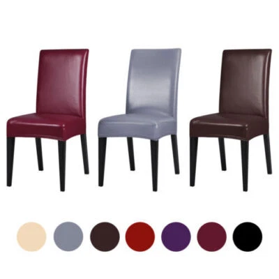 1/2/6 件 Cuero Stretch Comedor Silla Cubierta Boda Banquete Fundas de Asiento — 第 1/4 张图片