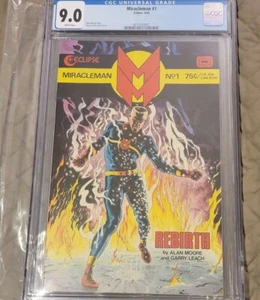 Miracleman #1 1985 CGC 9,0 Alan Moore páginas blancas cubierta lixiviante Gary y clave artística - Imagen 1 de 7