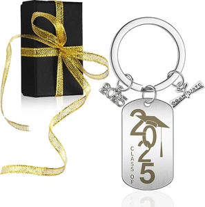 2025 Graduation Keychain Souvenir with Gift Box and Glitter Ribbon - Picture 1 of 12