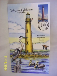 Collins Primer Día Cubierta para Gulf Coast Lighthouses 2009 - Imagen 1 de 1