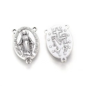 Lámpara de araña de aleación Virgen María tallada ovalada sagrada 1000 g eslabones 23x14,5x3 mm - Imagen 1 de 1
