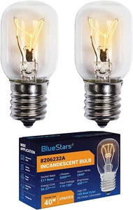 2 Packs 8206232A Microwave Oven Light Bulb 40W 125V E17 Base, Compatible with Wh - Picture 1 of 12