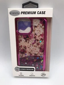 iPhone 12, 12 Pro Dual-Layer Design Water Quicksand Glitter Case Cover - Picture 1 of 4