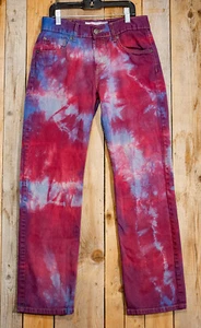 Tie-dyed Girl’s Levi's 514 Denim Jeans Regular Straight Leg size 16 28x28 - Picture 1 of 6