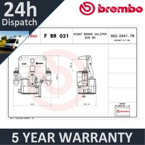 Fits Iveco Daily 2014- 2.3 D 3.0 Brembo Rear Right Brake Caliper #3 - Picture 1 of 2