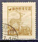 Korea Stamps: 1954 SC 199  1000h Sika Deer. Used