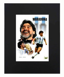 "Diego Armando Maradona Leyenda del Fútbol Retrato Arte Impresión Fotografía Decoración 11"x14" - Imagen 1 de 3