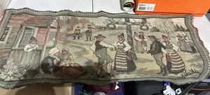 vintage tapestry wall hanging Farm Village Scene ((( LOOK ))) - Picture 1 of 7