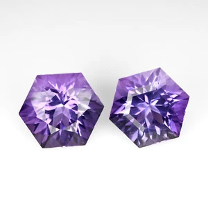 9.94 Ct 2 Pc Purple Amethyst Fancy Precision Cut Natural Loose Gemstone Bolivia - Imagen 1 de 1
