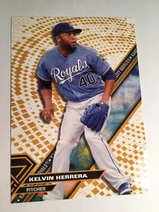 2017 Topps High Tek Jumbo 5x7 Kelvin Herrera Royals HTKH #'d 02/10 Gold - Picture 1 of 1