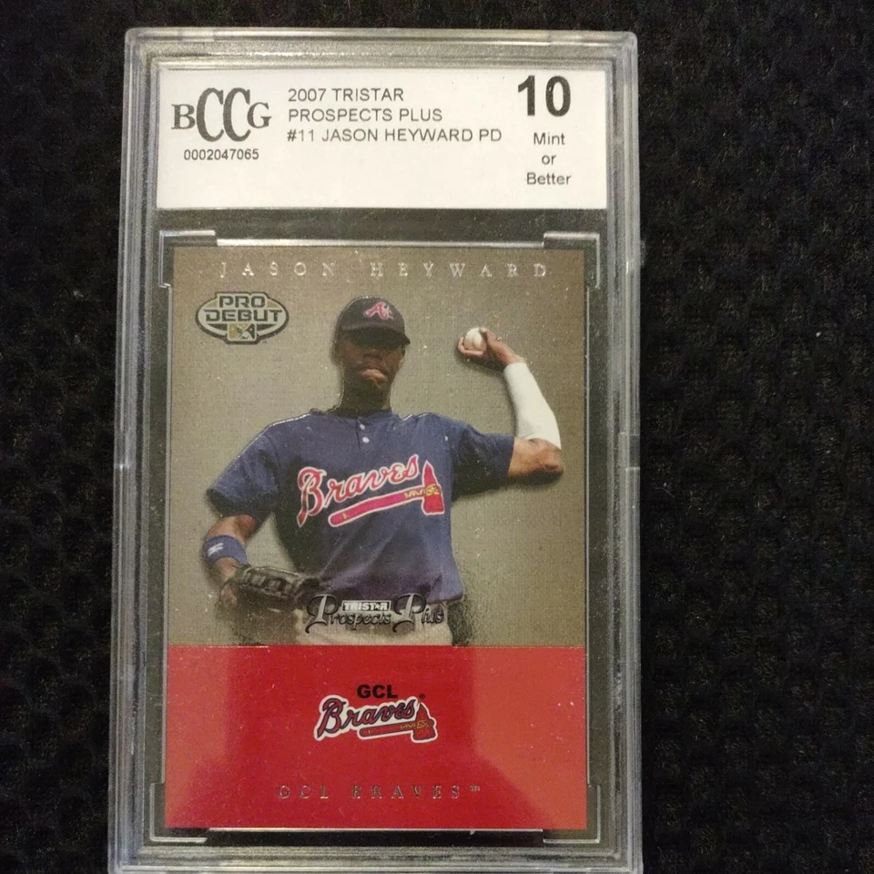 2007 Tristar Prospects Plus Jason Heyward Pro Debut #11 BCCG 10 Mint+ - Image 1 of 2