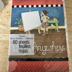 Mary Engelbreit Notebook BEGIN ANYWAYS JUST BEGIN 80 Sheet Spiral Note Tablet - Picture 1 of 4