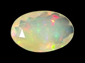3.10 cts Ethiopian Welo Fire Opal 14 x 9 mm Oval Faceted Cut Gemstone *ocf6 - Picture 1 of 6