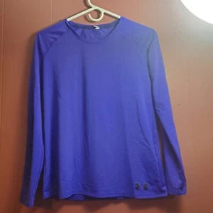 Under Armour  Girls XL Fitted Athletic Heat Gear Long Sleeve Purple Shirt - Picture 1 of 5
