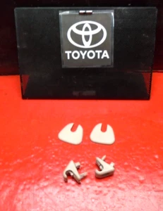 97 98 99 00 01 TOYOTA CAMRY SUN VISOR COVER TRIMS & RETAINING CLIPS SET OEM TAN - Picture 1 of 3