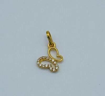 14K Solid Gold Butterfly Charm Pendant Natural Diamond Butterfly Pendant Gift. - Image 1 of 4