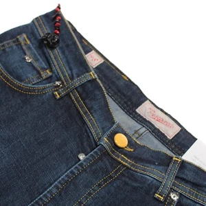 Marco Pescarolo NWT Jeans Size 48 32 US Solid Dark Blue Cotton Blend - Picture 1 of 21