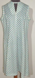 1960's Moody Street / Puritan White / Turquoise Polka Dot Sheath Dress LG - Picture 1 of 6