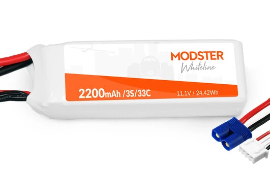LiPo Pack 3S 11,1V 2200 mAh 30C (EC3) MODSTER WhiteLine  - Bild 1 von 1