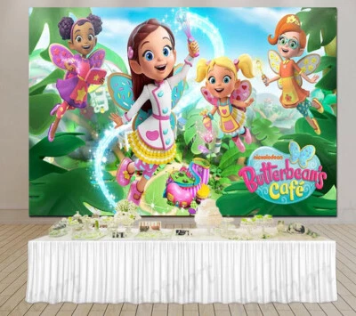 BUTTERBEAN'S CAFE Birthday Scene Setter wall mural BACKDROP 5'x3' Dazzle Poppy + - Image 1 of 2