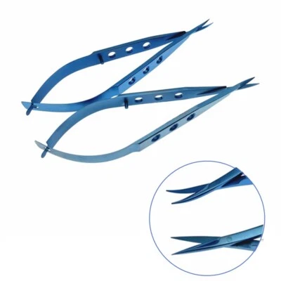 Tijeras para iris oftálmico puntas afiladas micro tijeras tijeras para párpados dobles Foto 1 de 4