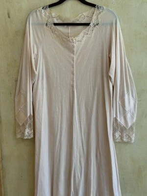GRUPPO LA PERLA JOELLE SZ 3 ITALY 100%COTTON LACE LONG SLEEVES NIGHT GOWN PEACH  — 第 1/4 张图片