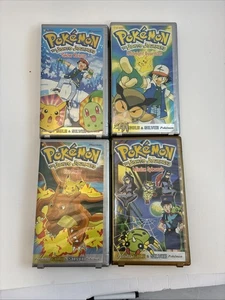 Pokémon 4 VHS The Johto Journeys Movie Lot Featuring Gold & Silver Pokémon - Picture 1 of 5