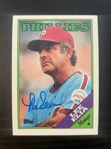 1988 Topps #254 Lee Elia Philadelphia Phillies Signed Card Autographed - Picture 1 of 1