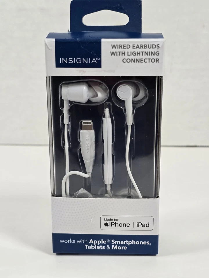 Insignia - Auriculares con conector con cable para dispositivos Apple - Blancos Foto 1 de 4