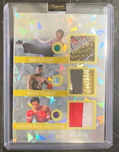 2024 Bruce Lee Keepsake Edition #42 Sugar Ray Leonard Mike Tyson Gem Relic 1/1 - Picture 1 of 2