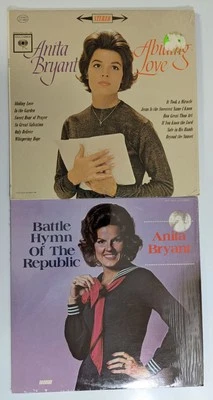 Lot 2 Anita Bryant Vinyl LP Records 1960's Religious Abiding Love Battle Hymn - Image 1 of 4