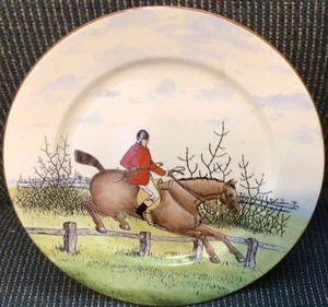 Fox Hunt Hunting Cauldon Comical Plate #8 Over The Rail As Is - Picture 1 of 8