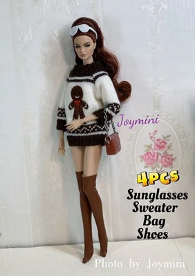 4PCS For Fashion Royalty Integrity Poppy Parker NuFace Doll Outfit Shoes Bag 1/6 - Image 1 of 4
